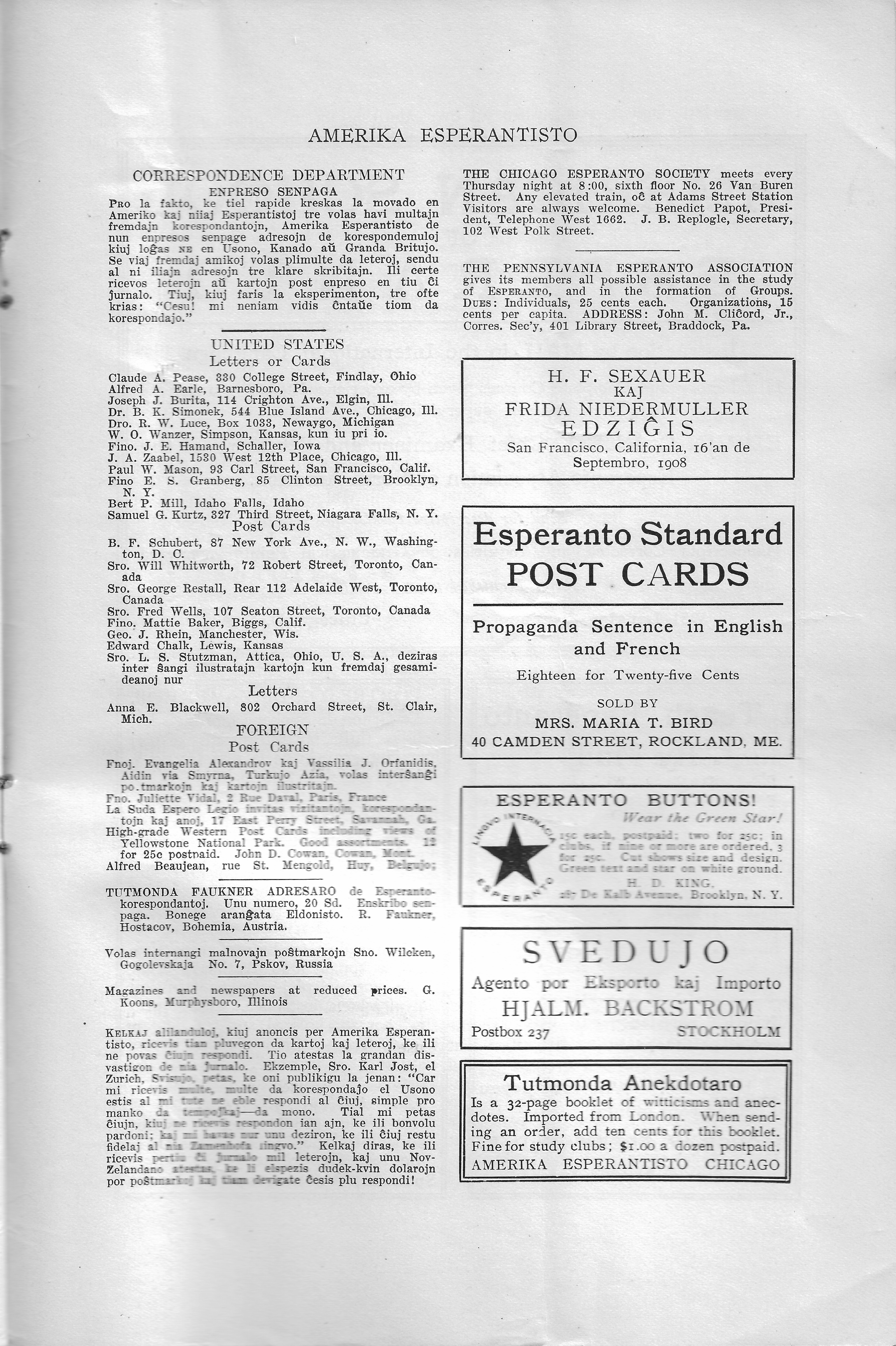 Correspondence Department